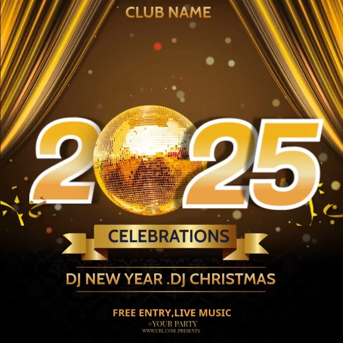 New year flyers Vierkant (1:1) template