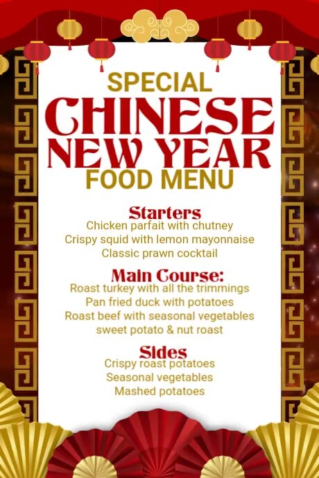 New Year Food Menu Template | PosterMyWall