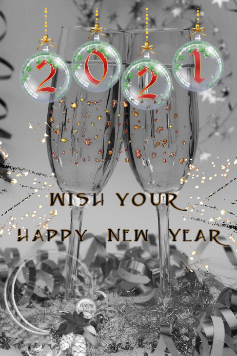 Year gift card vintage greeting new Year gift card Template | PosterMyWall