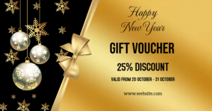 Orange New Year Gift Voucher Facebook Shared Image Template