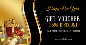 Schwarz New Year Gift Voucher Facebook Shared Image Template