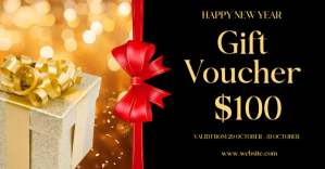 Schwarz New Year Gift Voucher Facebook Shared Image Template