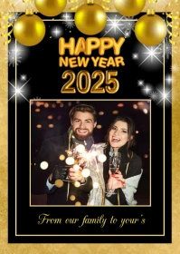 New Year Greeting Card A6 template