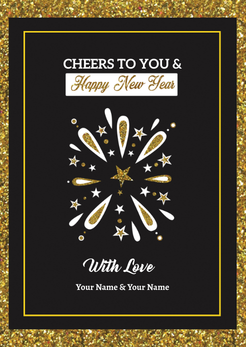 New Year Greeting Card A6 template