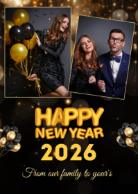 New Year Greeting Card Template A6
