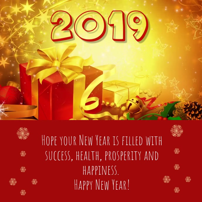 new year greeting cards Vierkant (1:1) template