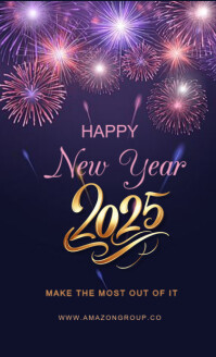 Paars New Year Celebration Oficio US Template