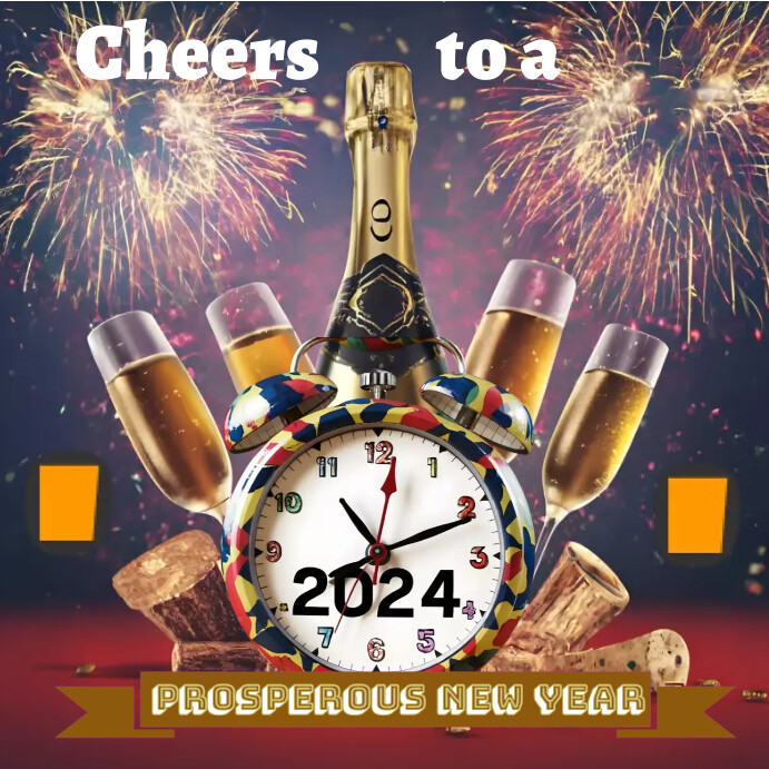 New year greeting post template เทมเพลต | PosterMyWall