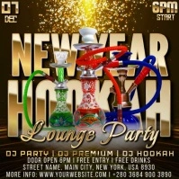 New year Hookah Lounge party Instagram-Beitrag template