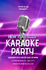 NEW YEAR KARAOKE PARTY Poster template