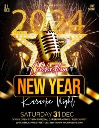 new year karaoke video ads flyer template