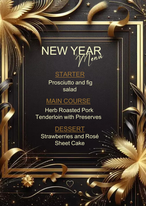 Plantilla de New year menu | PosterMyWall