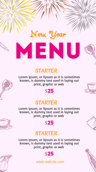New Year Menu Template | PosterMyWall