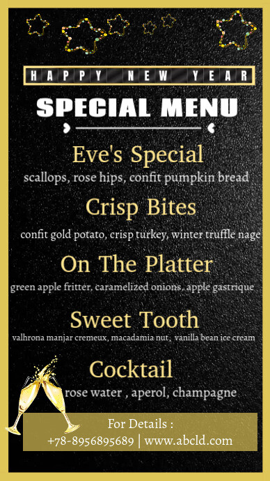 NEW YEAR MENU Template | PosterMyWall