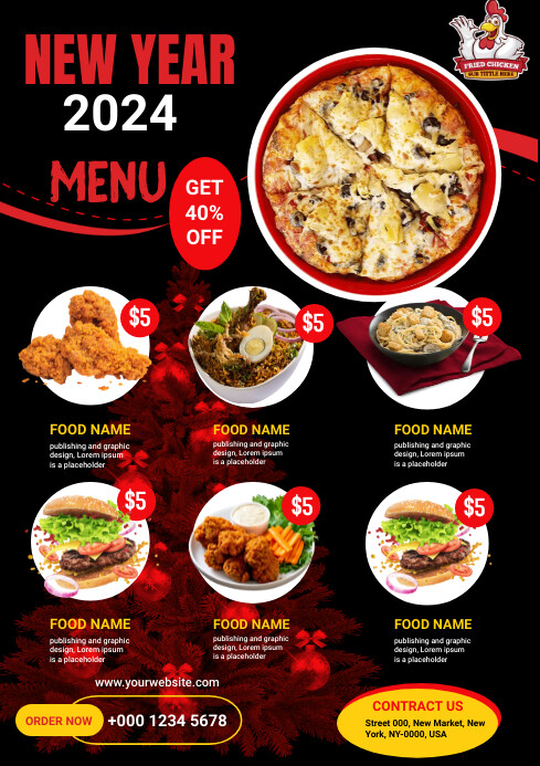 new year menu Template | PosterMyWall