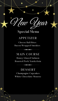 New Year Menu Carte de visite template