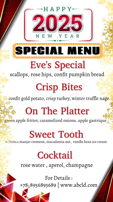 Plantilla de NEW YEAR MENU | PosterMyWall