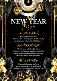New Year Menu A4 template