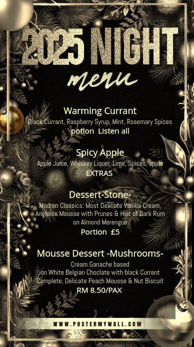New Year Menu Template | PosterMyWall