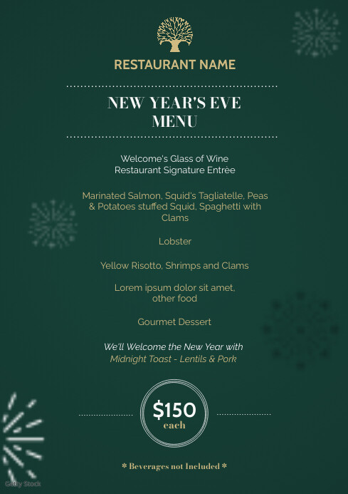 new year menu Template | PosterMyWall