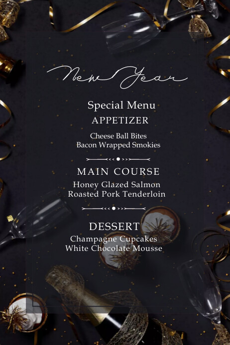 New Year Menu Template | PosterMyWall