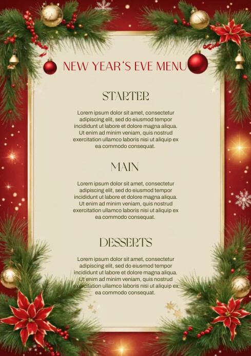 New Year Menu Template | PosterMyWall
