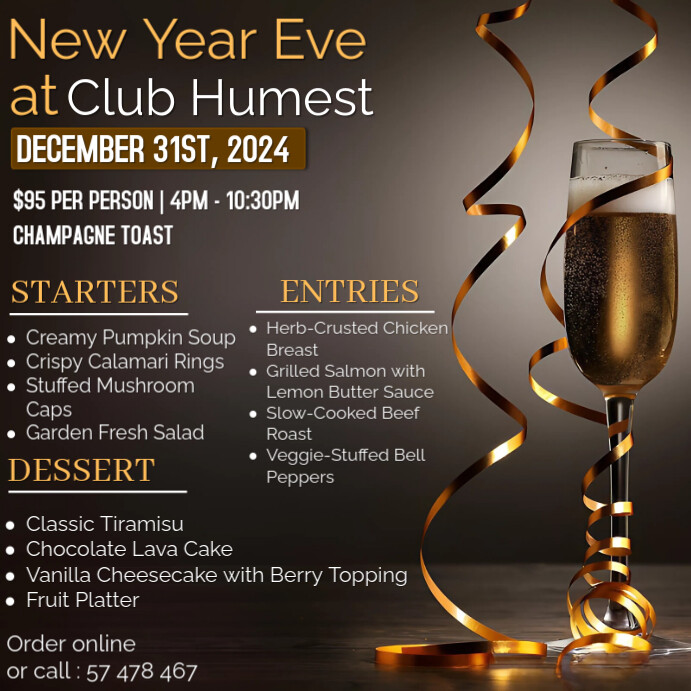 New Year Menu Pos Instagram template