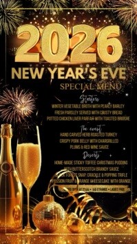 New Year Menu Affichage numérique (9:16) template