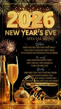 New Year Menu Цифровой дисплей (9 : 16) template