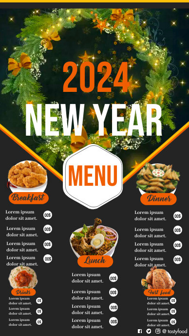 new year menu Template | PosterMyWall