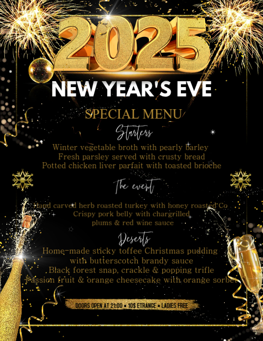 New Year Menu Template | PosterMyWall