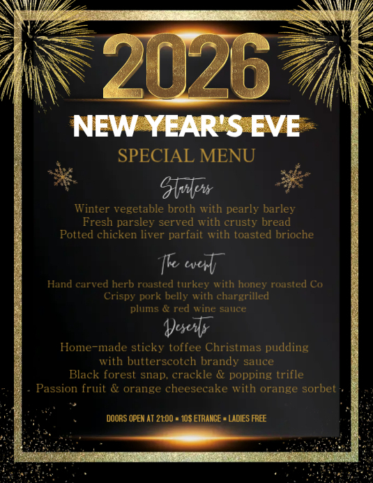New Year Menu Template | PosterMyWall