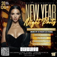 New Year Night Party Instagram Post template