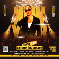 New year night party flyer Publicação no Instagram template