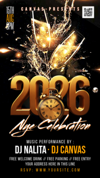 Negro New Year's Eve Party История на Instagram Template