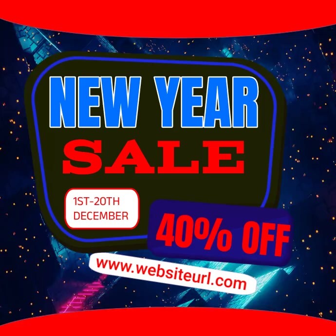 new year offer sale poster template