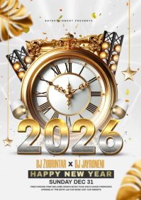 new year party 2025 A5 template