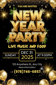 New Year Party Celebration Poster template