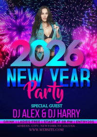 NEW YEAR PARTY A3 template