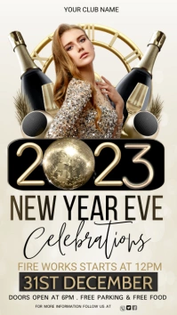 new year party Digital Display (9:16) template