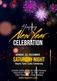 New year party A4 template
