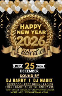 NEW YEAR PARTY Half Page Wide template