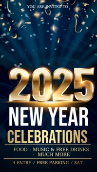 New year party Historia de Instagram template