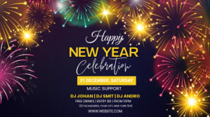 New year party digital display Ekran reklamowy (16:9) template