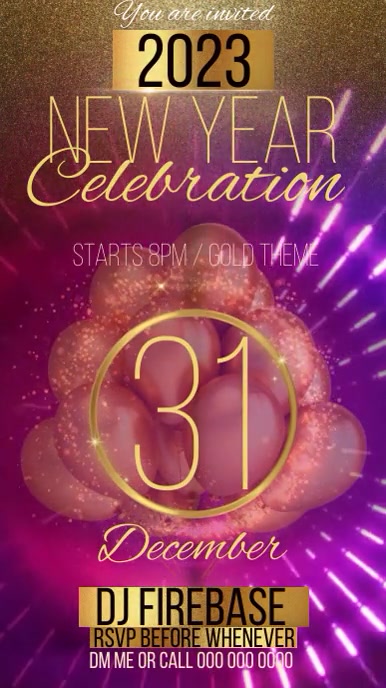 new year party event ad template Instagram Story