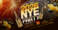 New Year Party Facebook Shared Image Obraz udostępniany na Facebooku template