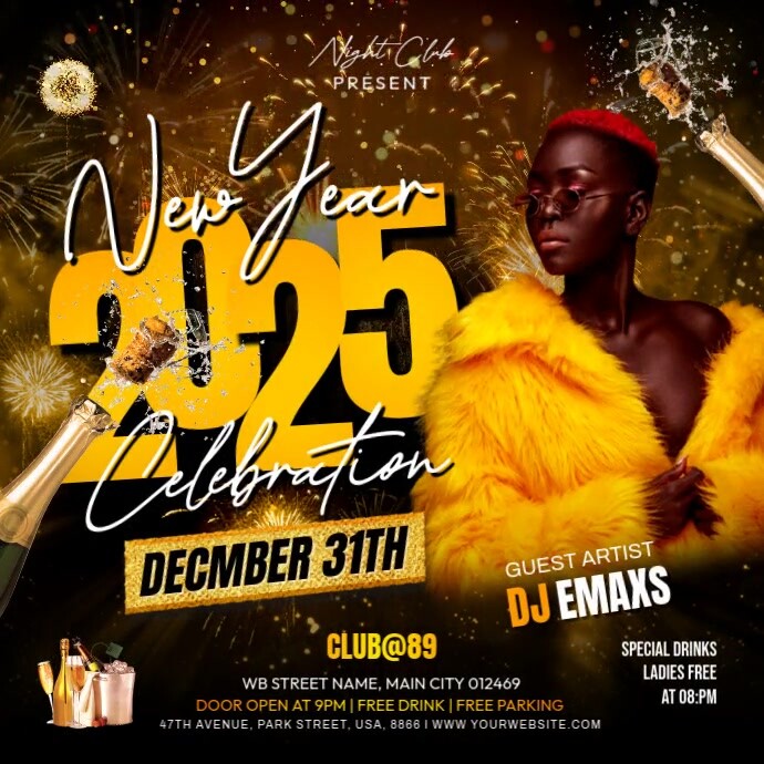 New Year Party Flye Сообщение Instagram template