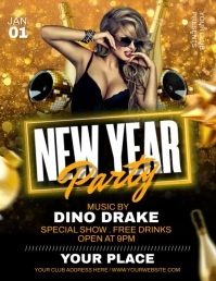 New year party flyer template