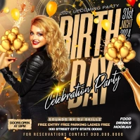 New year party flyer Instagram Post template