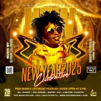 new year party flyer Square (1:1) template
